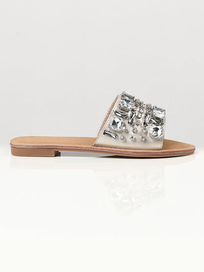 Limelight - Stone Studded Flats - Light Gold