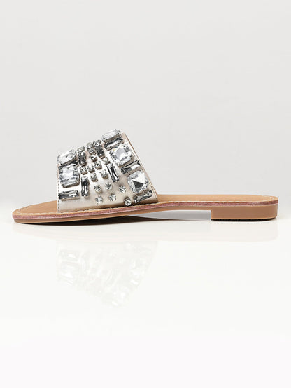 Limelight - Stone Studded Flats - Light Gold