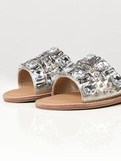 Limelight - Stone Studded Flats - Light Gold