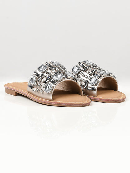 Limelight - Stone Studded Flats - Light Gold