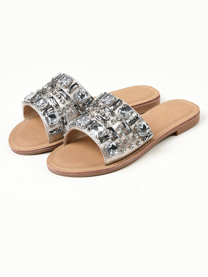 Limelight - Stone Studded Flats - Light Gold