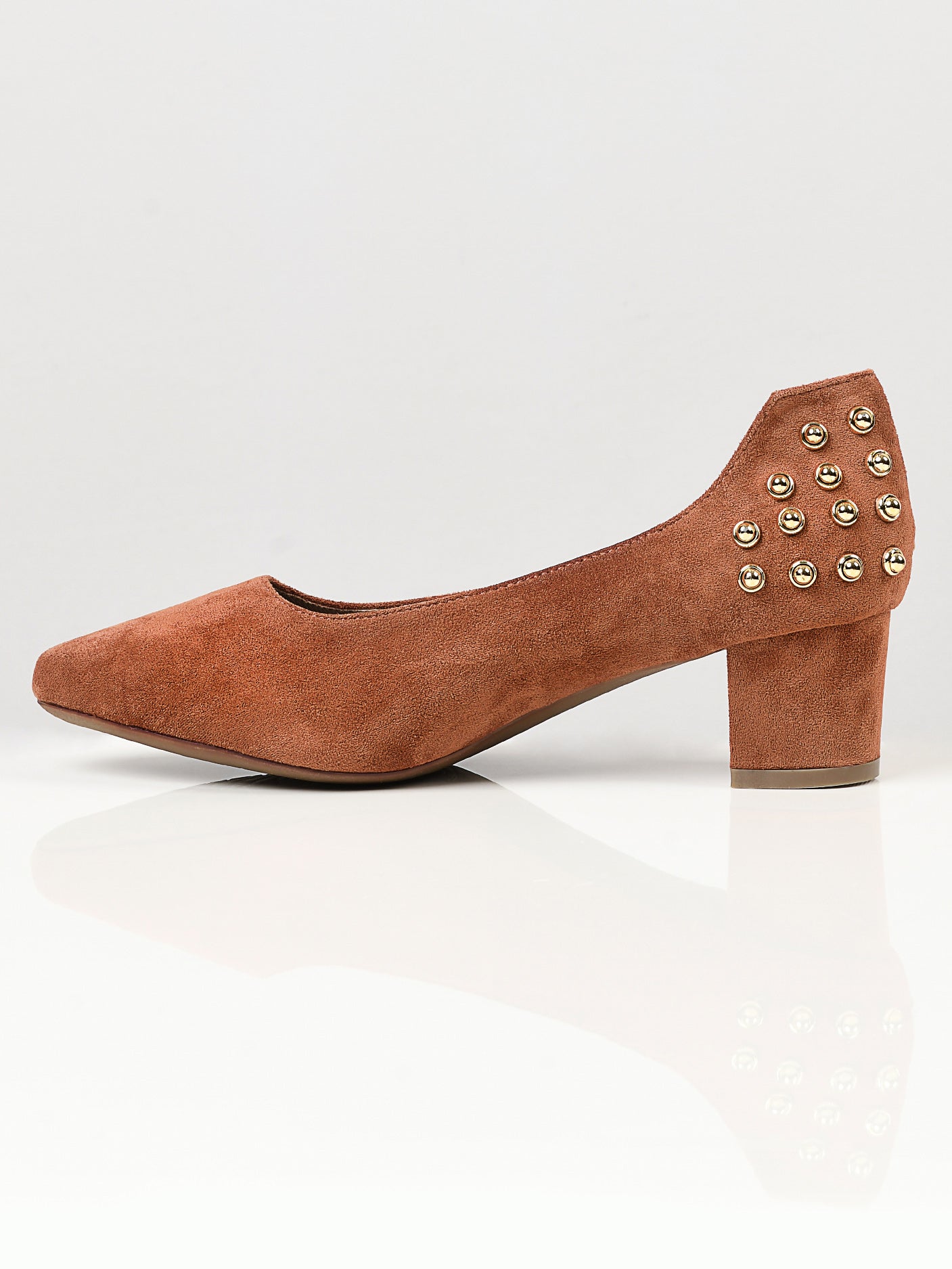 Limelight - Studded Suede Heels - Brown