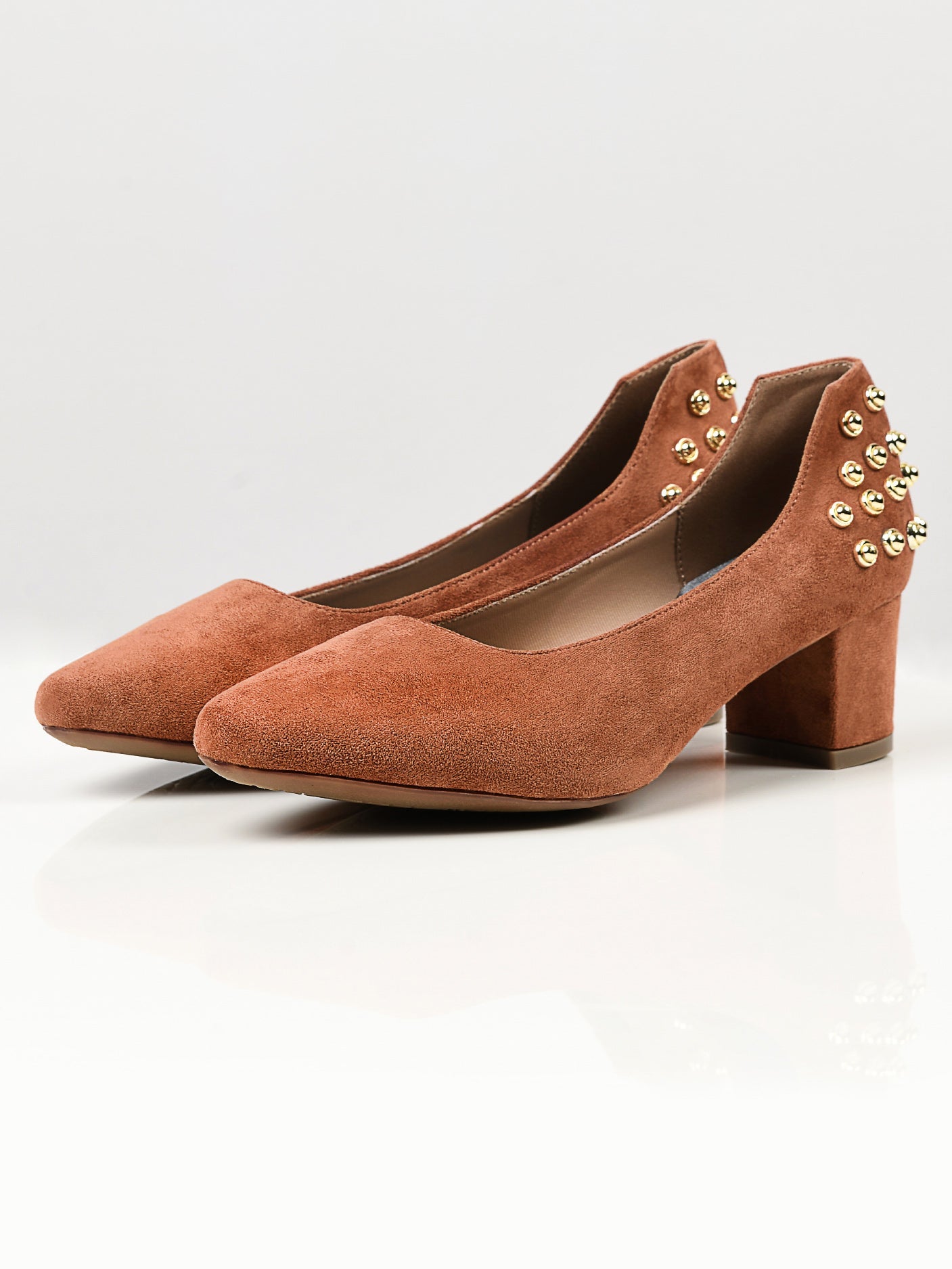 Limelight - Studded Suede Heels - Brown