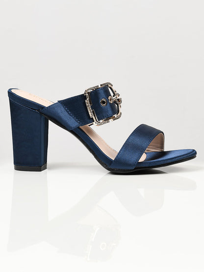 Limelight - Satin Buckle Heels - Blue