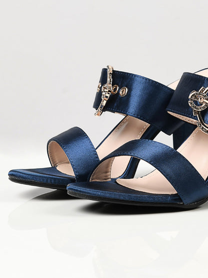 Limelight - Satin Buckle Heels - Blue