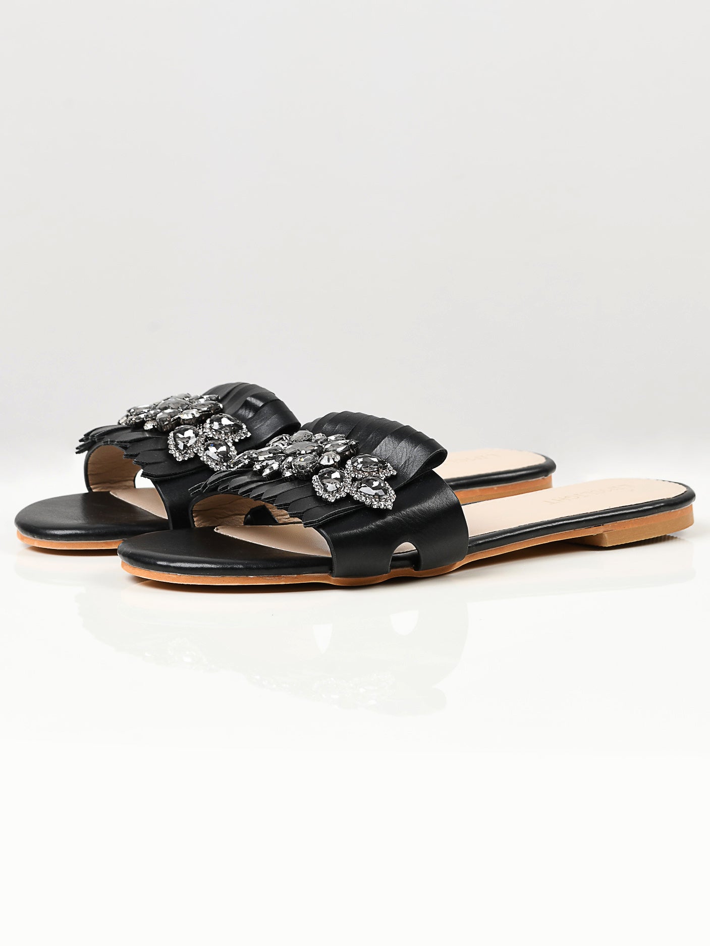 Limelight - Stone Fringe Slides - Black