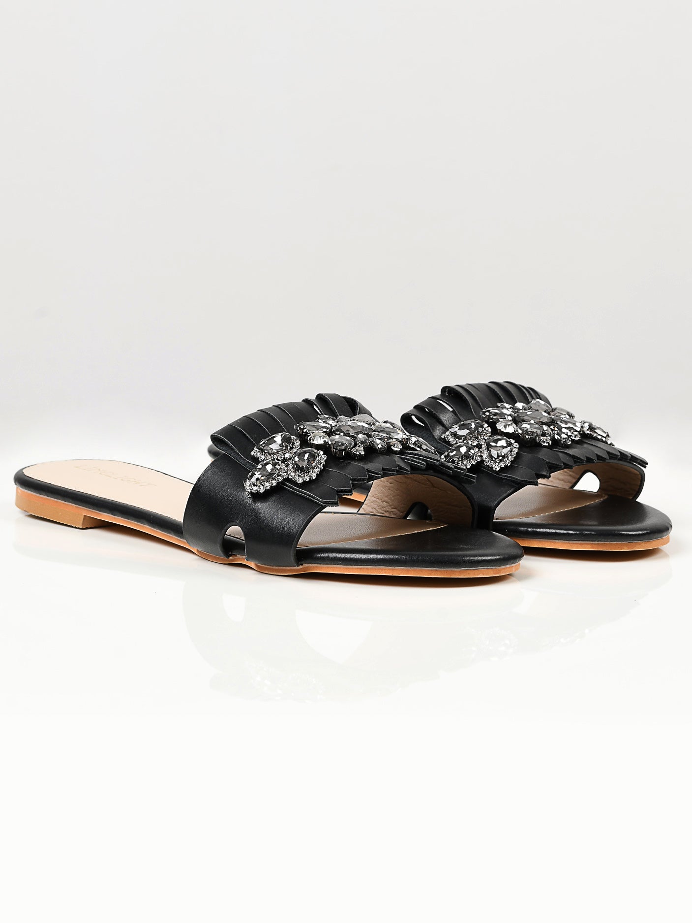 Limelight - Stone Fringe Slides - Black