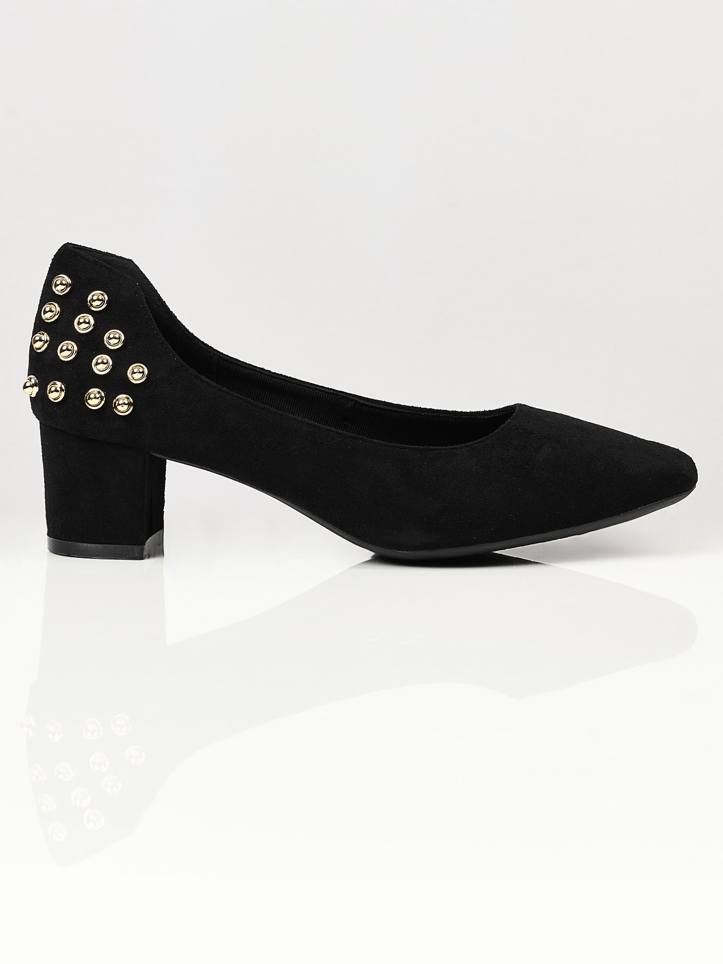 Limelight - Studded Suede Heels - Black