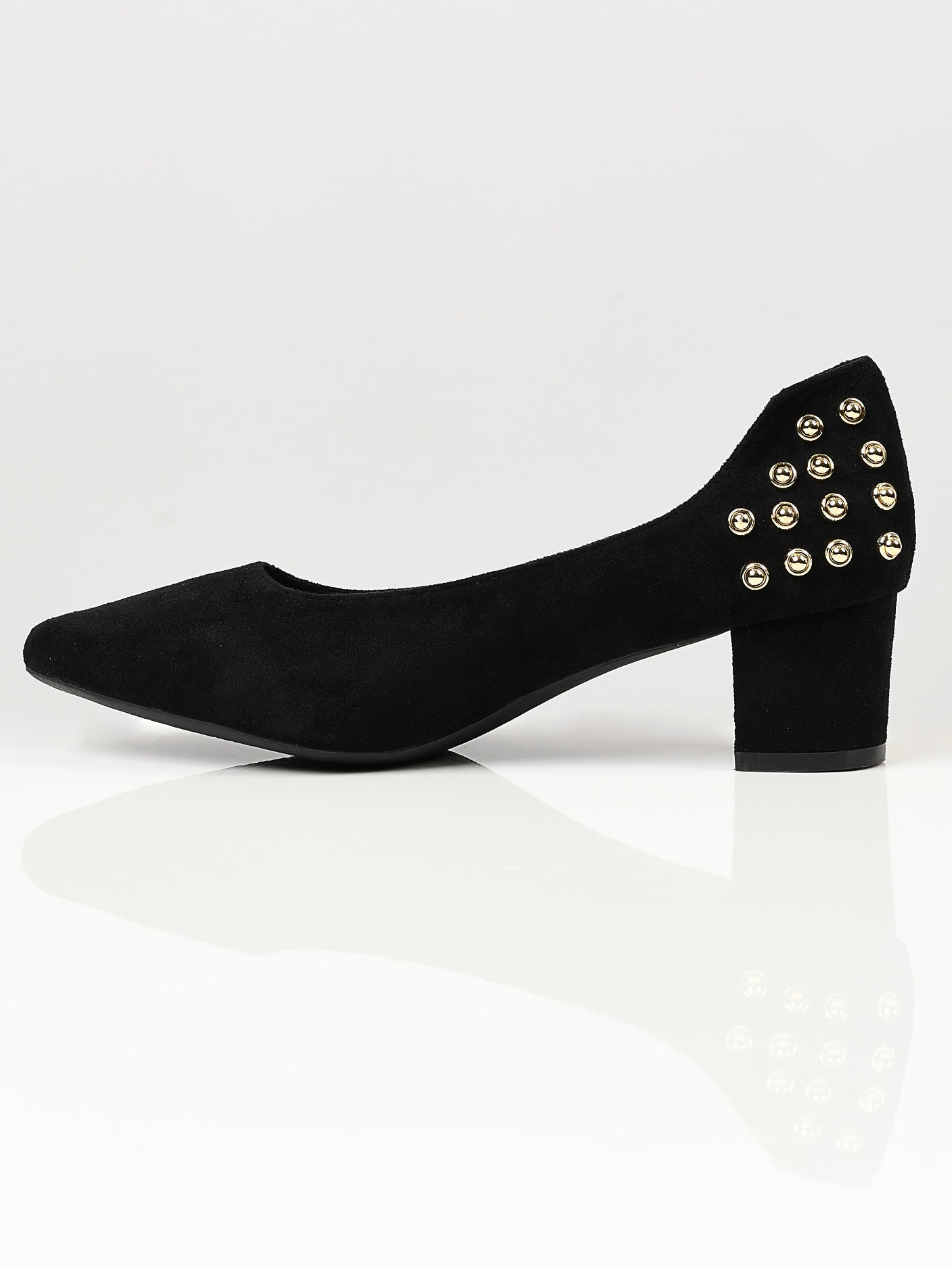 Limelight - Studded Suede Heels - Black