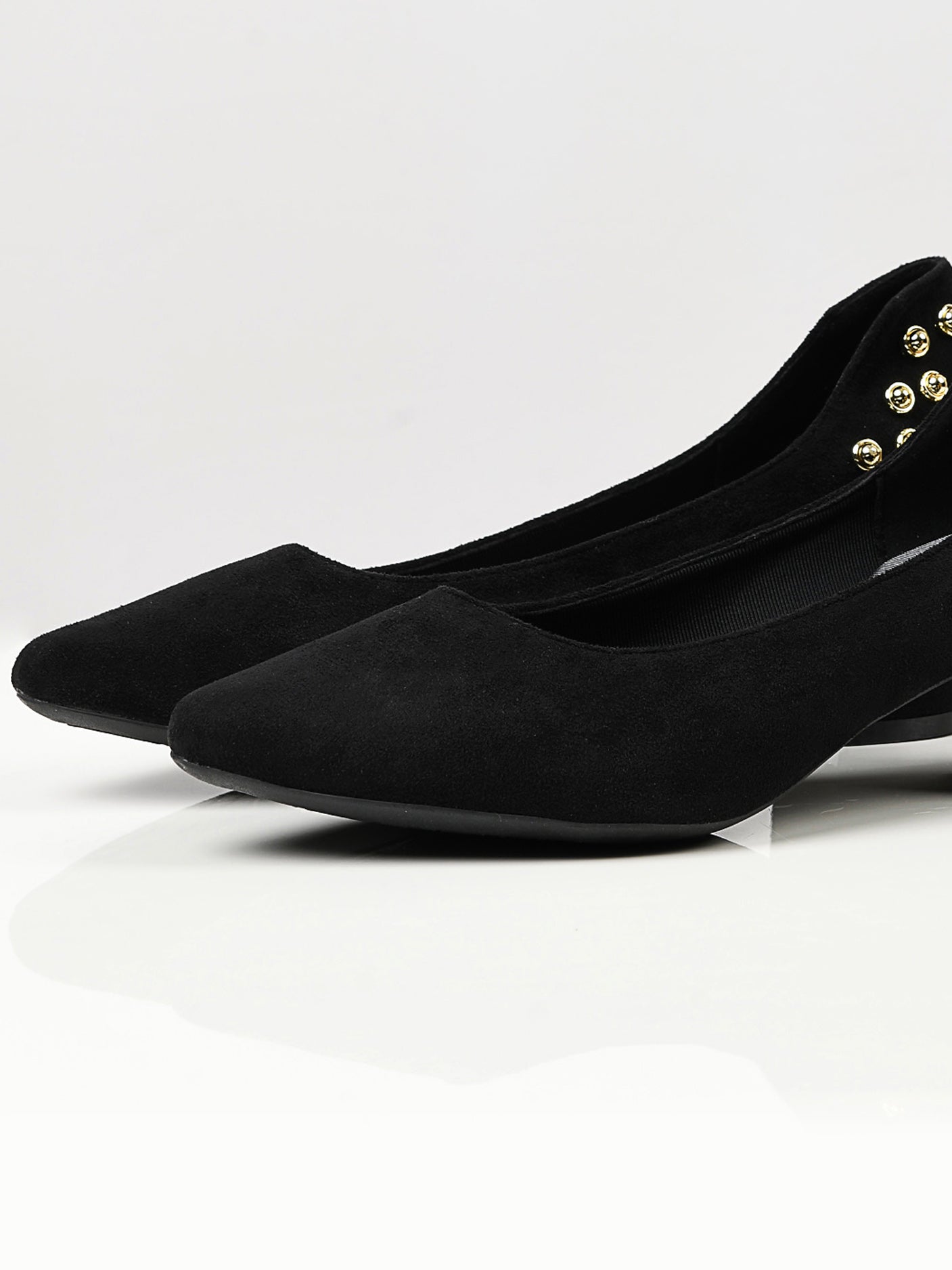 Limelight - Studded Suede Heels - Black