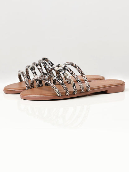 Limelight - Printed Strap Flats - Brown