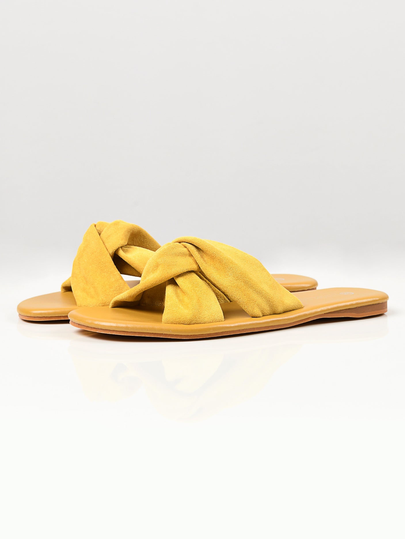 Limelight - Knotted Suede Flats - Yellow