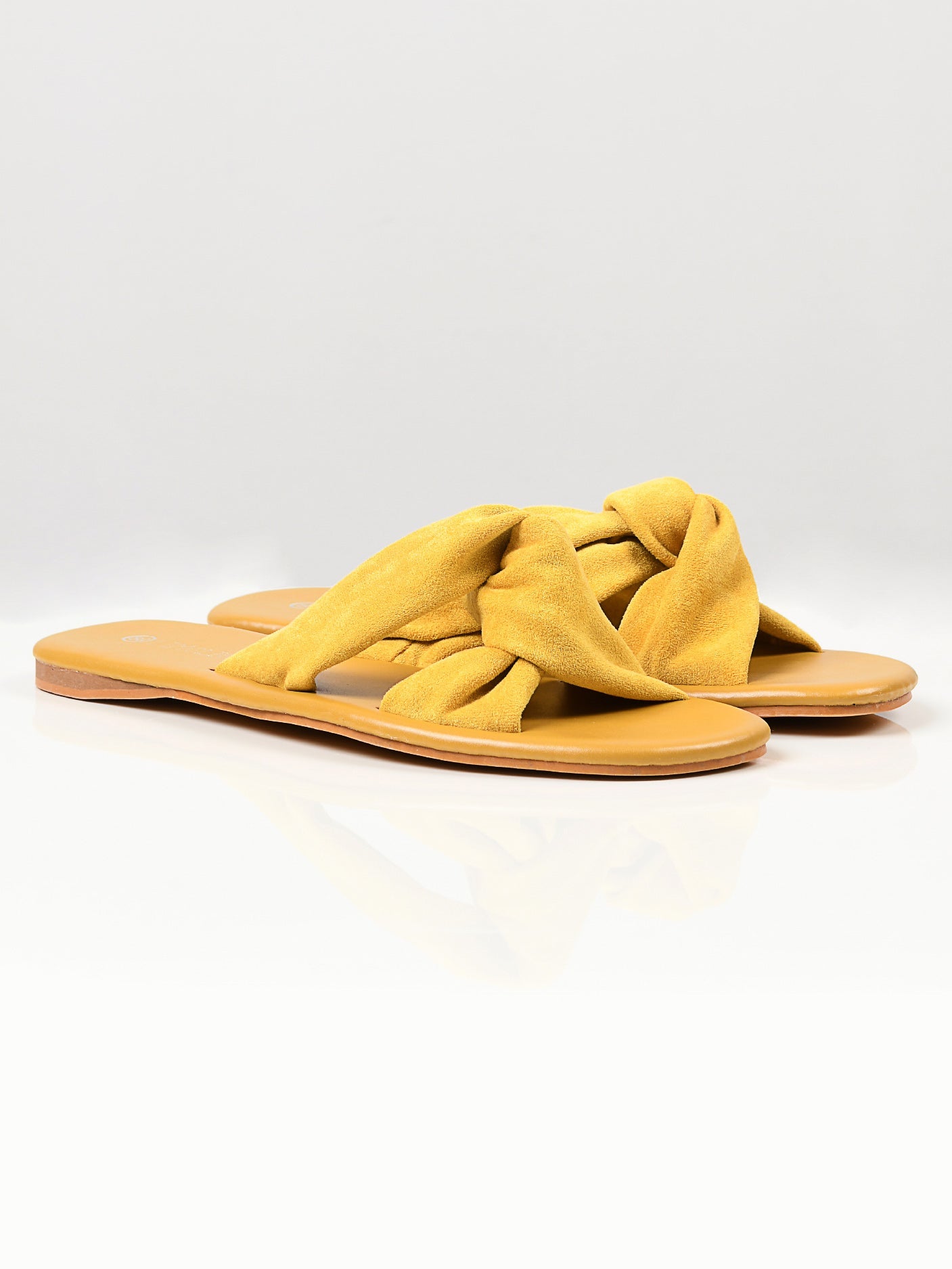 Limelight - Knotted Suede Flats - Yellow