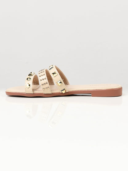 Limelight - Studded Flats - Beige