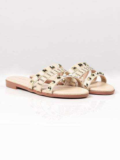 Limelight - Studded Flats - Beige