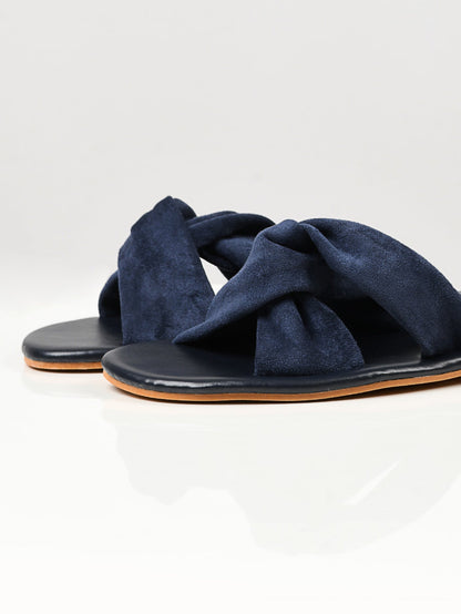 Limelight - Knotted Suede Flats - Blue