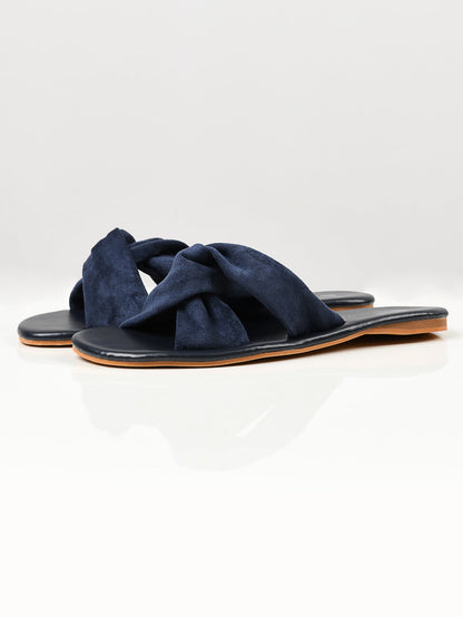 Limelight - Knotted Suede Flats - Blue