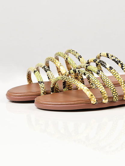 Limelight - Printed Strap Flats - Yellow