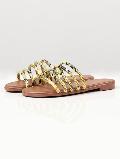 Limelight - Printed Strap Flats - Yellow