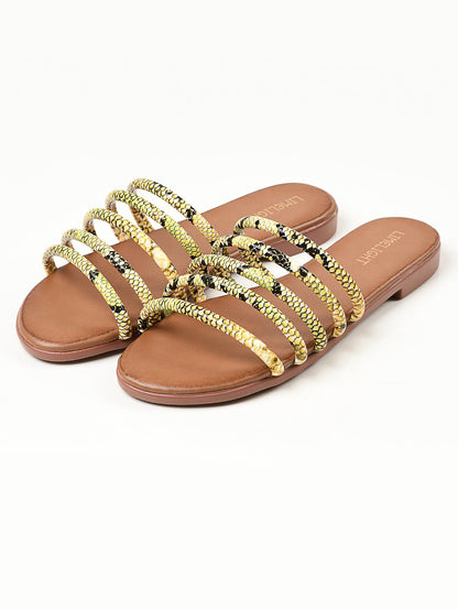 Limelight - Printed Strap Flats - Yellow