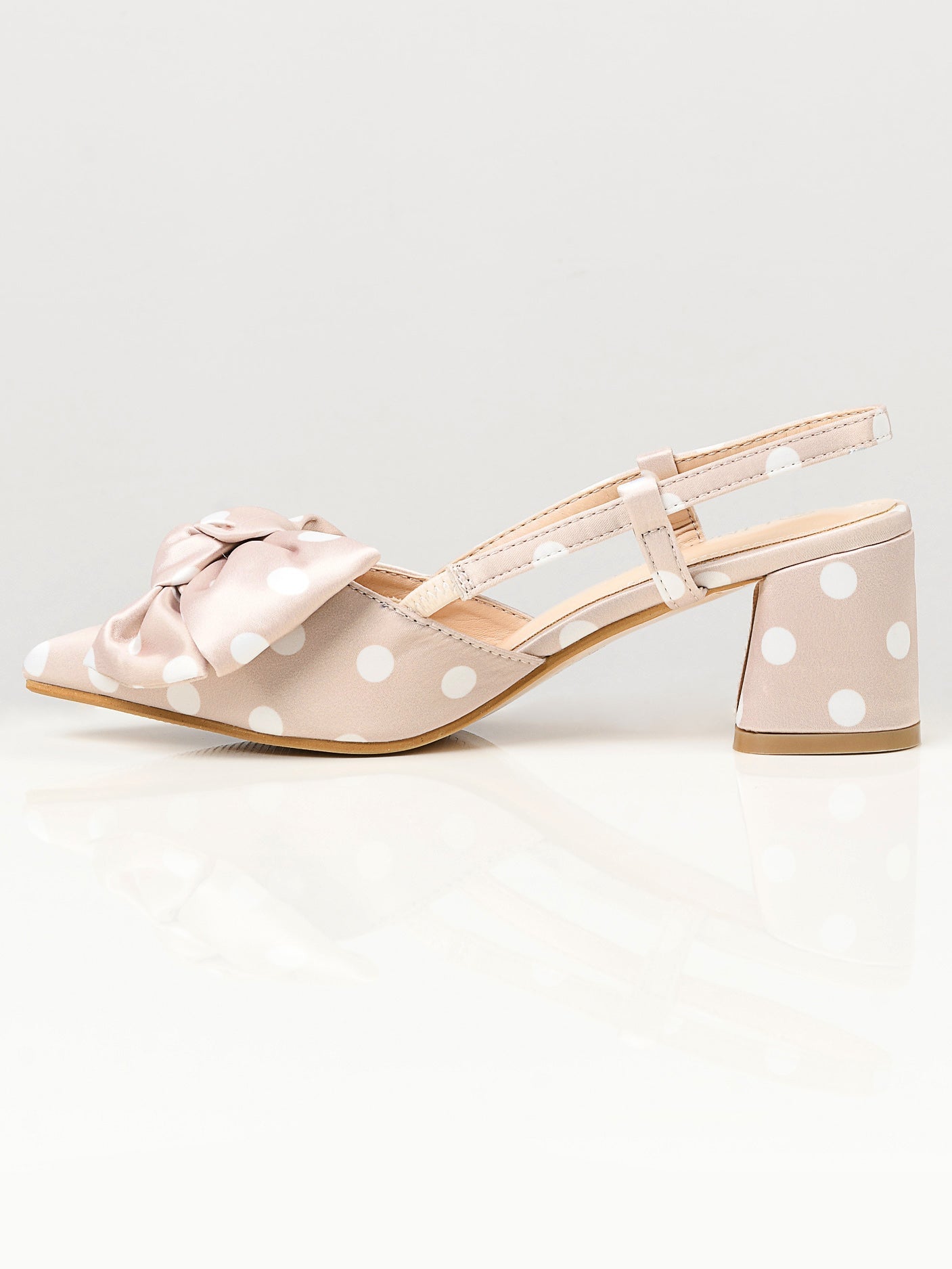 Limelight - Printed Bow Heels - Light Peach