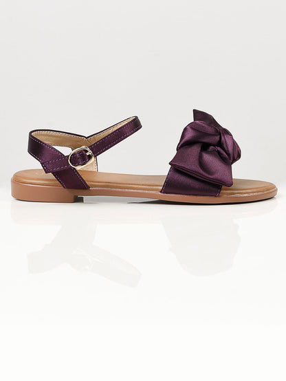 Limelight - Satin Bow Sandals - Purple