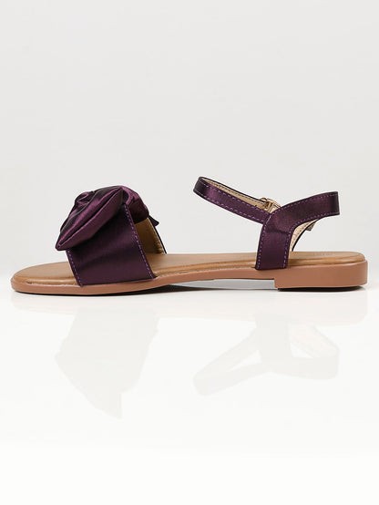 Limelight - Satin Bow Sandals - Purple