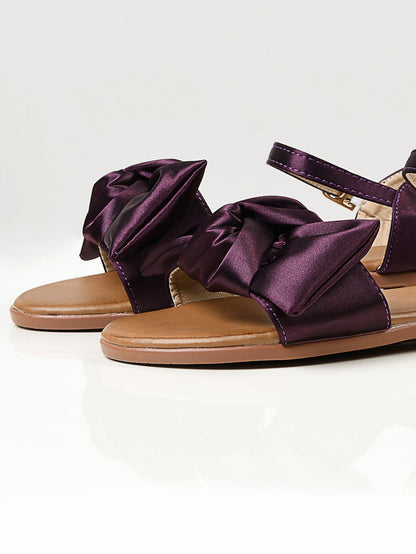 Limelight - Satin Bow Sandals - Purple