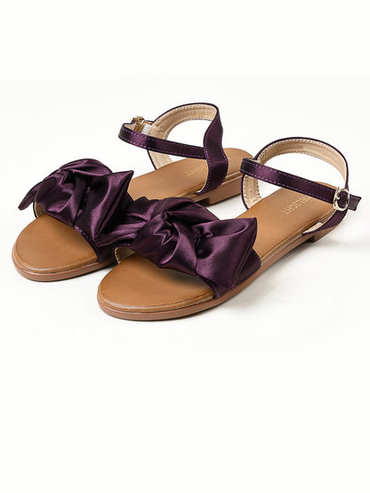 Limelight - Satin Bow Sandals - Purple