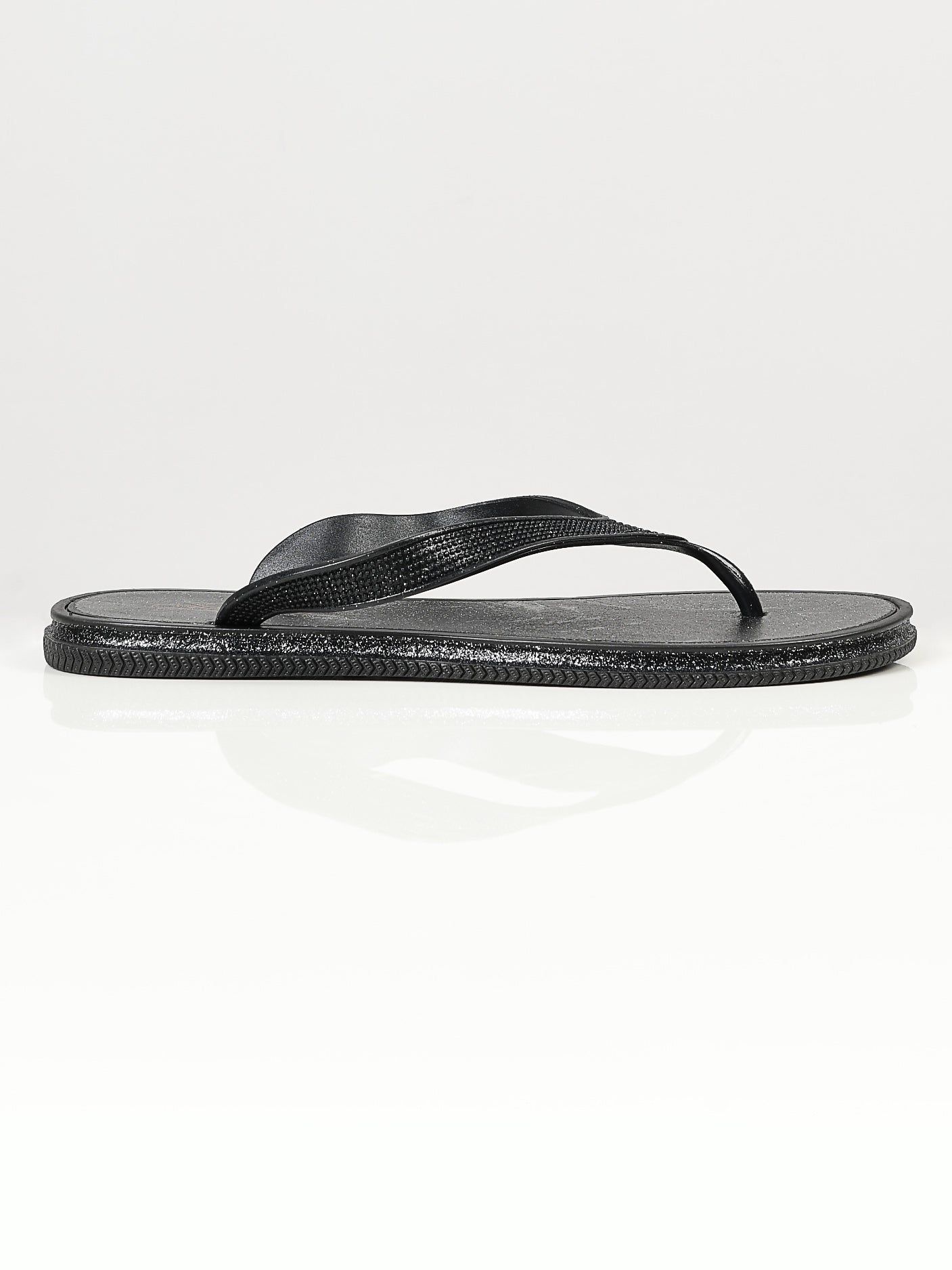 Limelight - Shimmery Flip Flops - Black