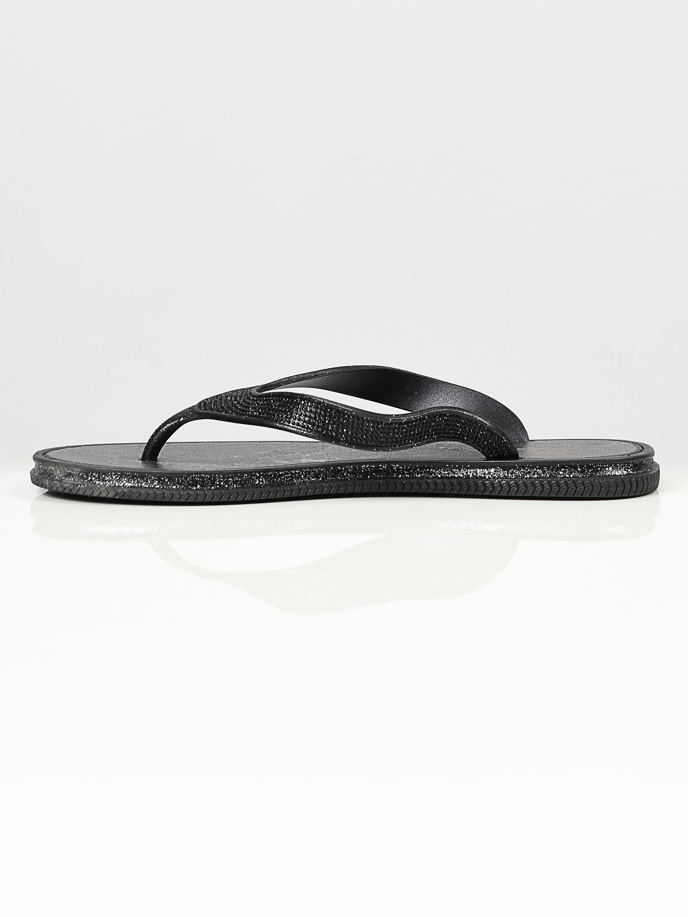 Limelight - Shimmery Flip Flops - Black