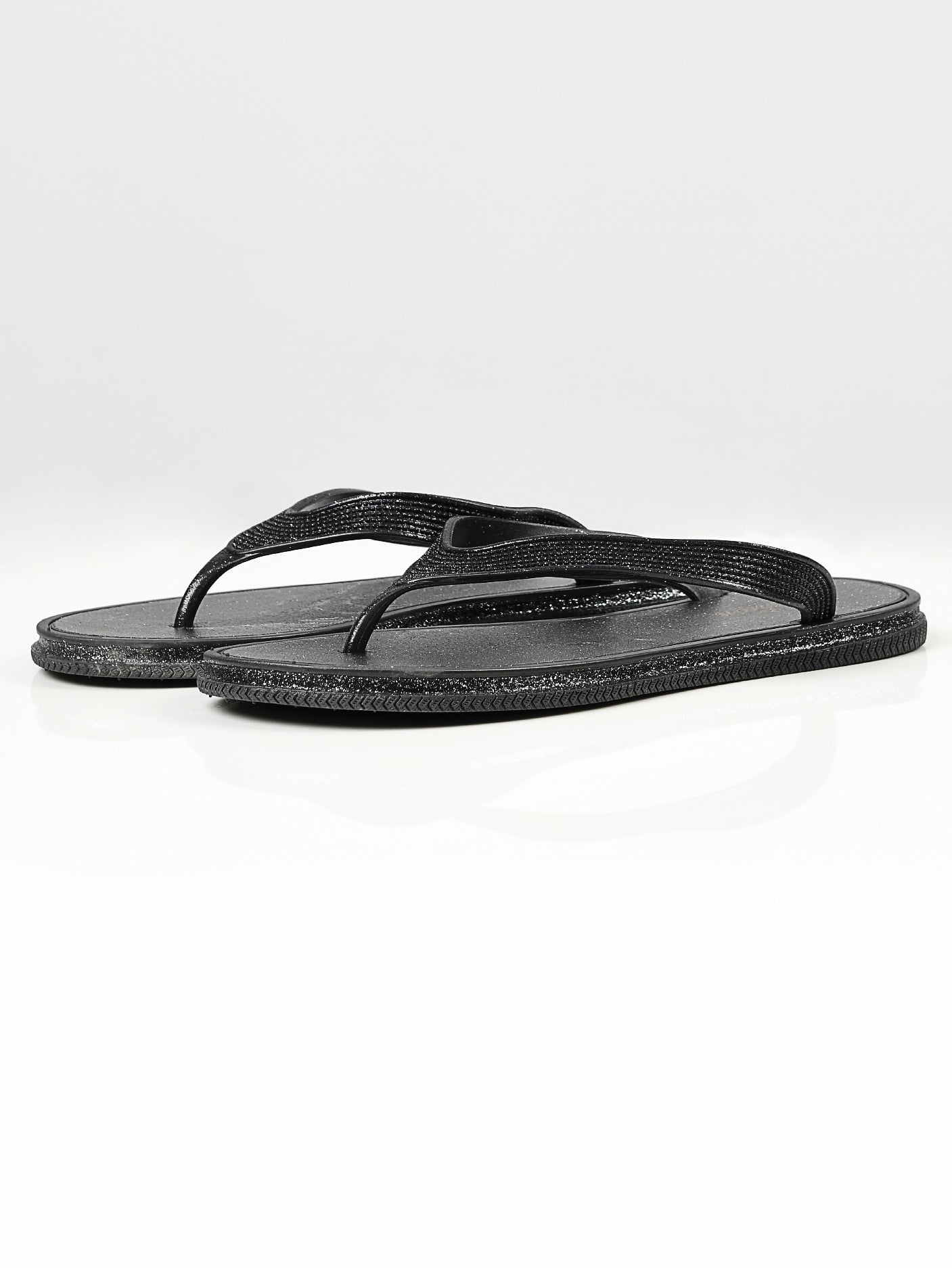 Limelight - Shimmery Flip Flops - Black