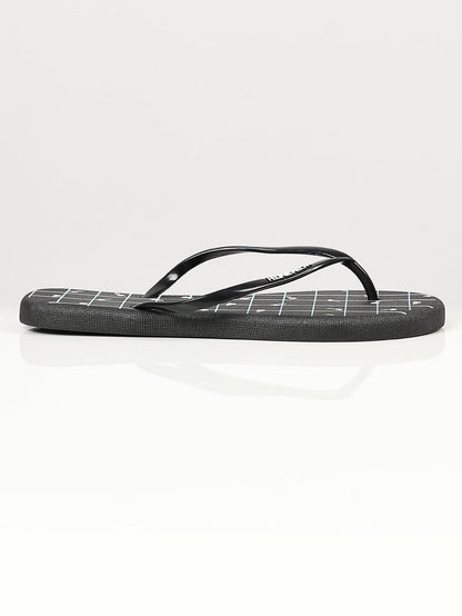 Limelight - Printed Flip Flops - Black