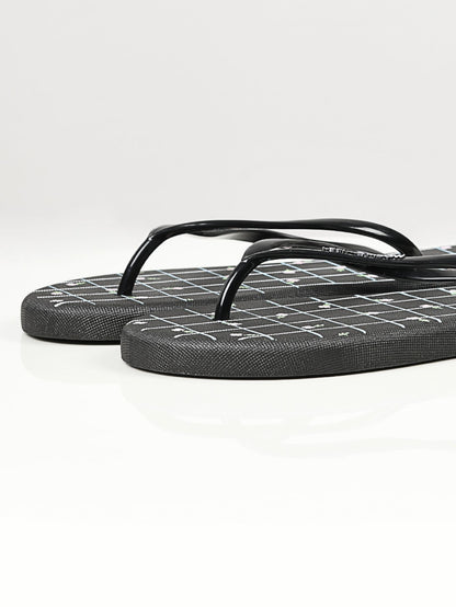 Limelight - Printed Flip Flops - Black