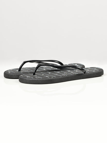 Limelight - Printed Flip Flops - Black