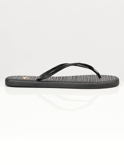 Limelight - Printed Flip Flops - Black