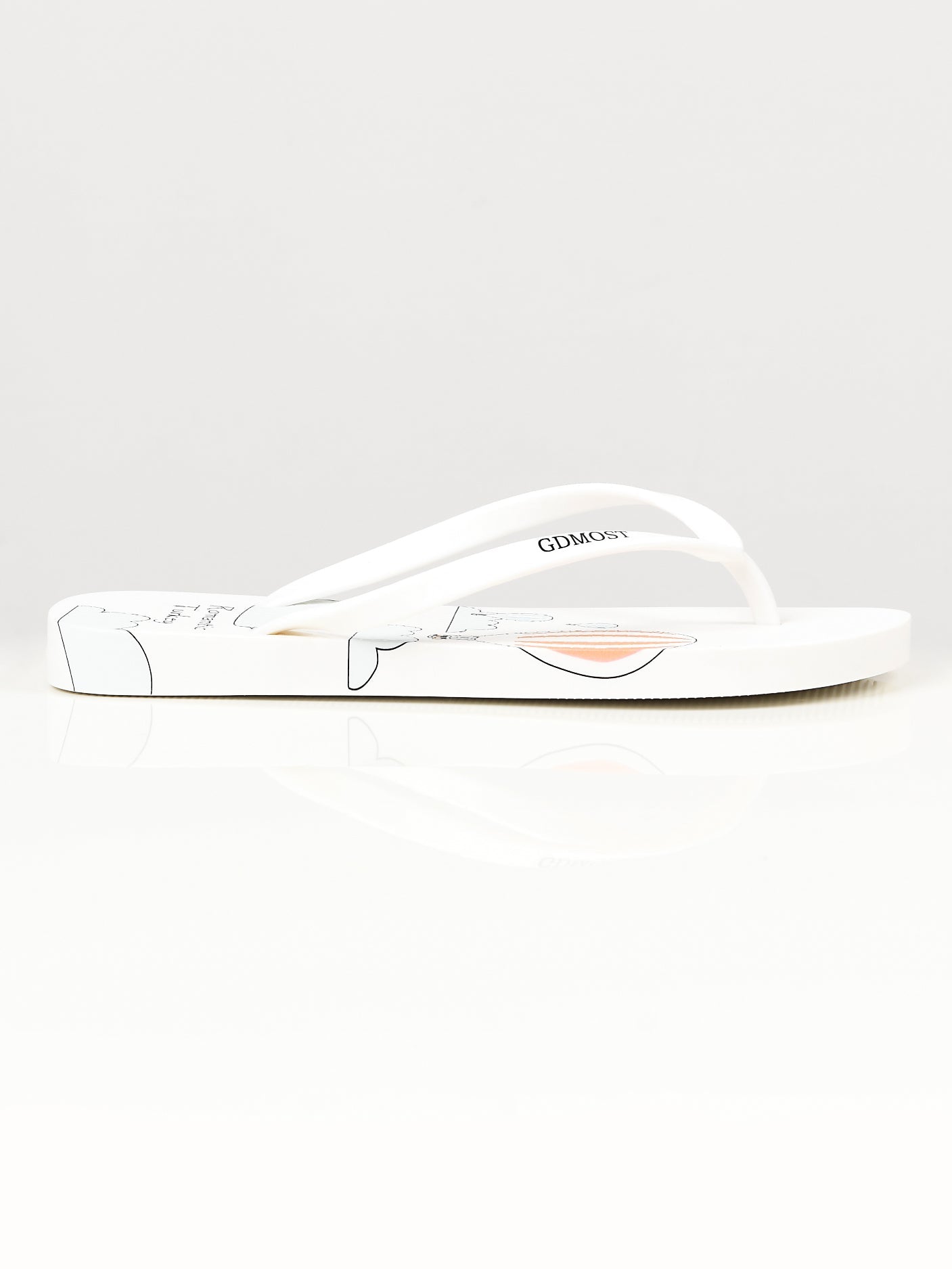 Limelight - Printed Flip Flops - White