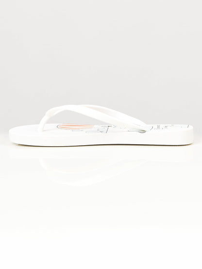 Limelight - Printed Flip Flops - White