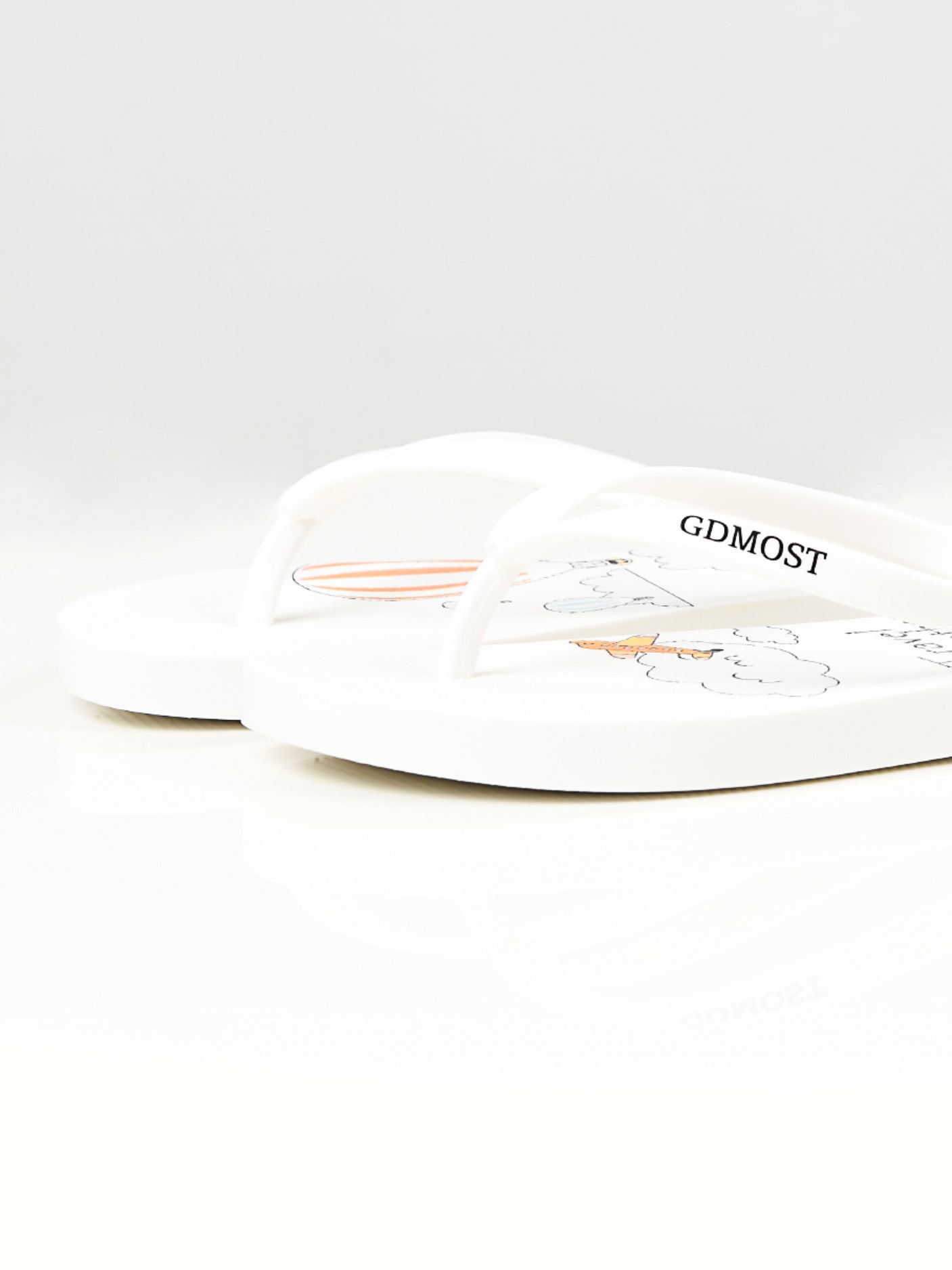 Limelight - Printed Flip Flops - White