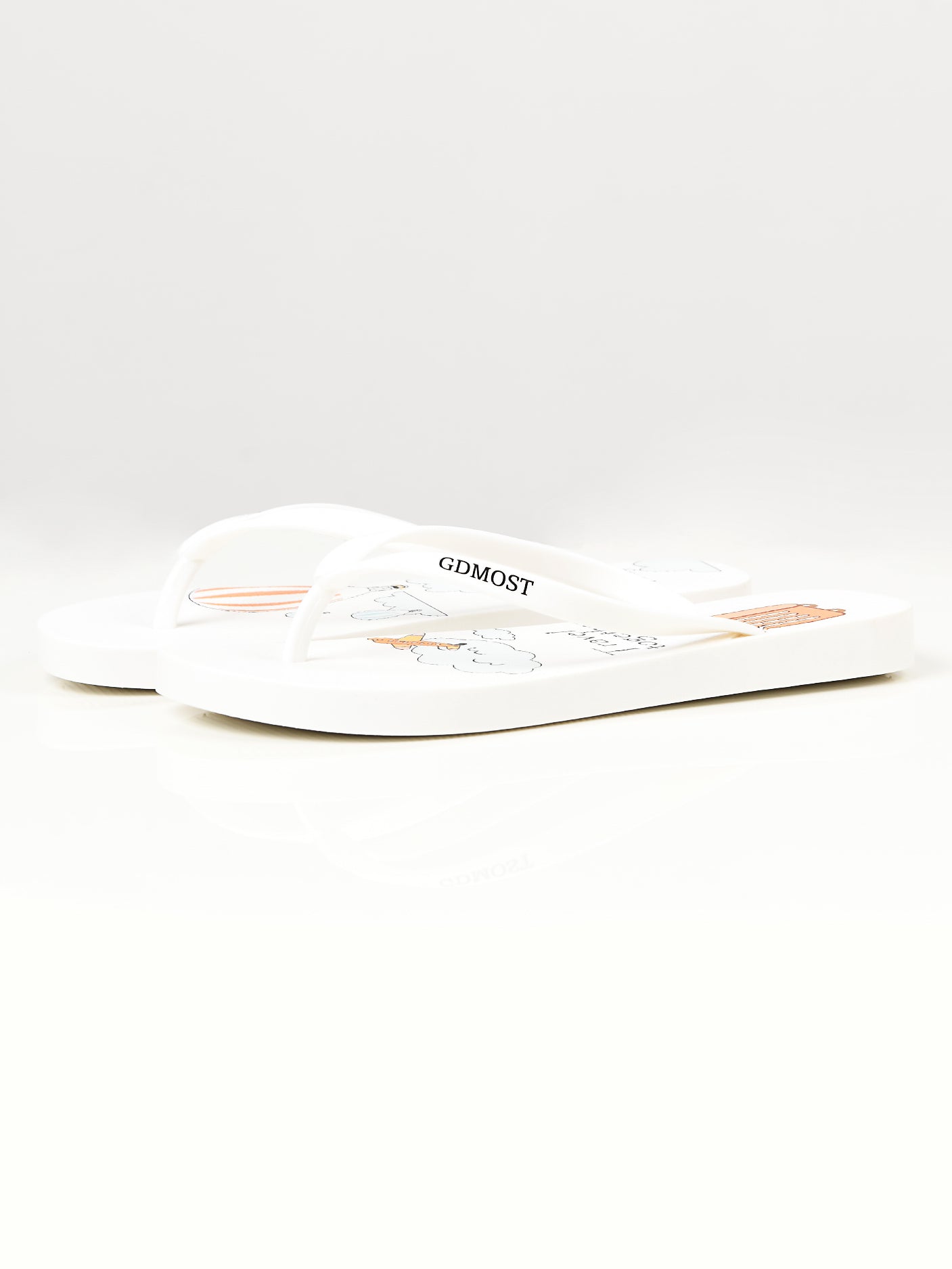 Limelight - Printed Flip Flops - White