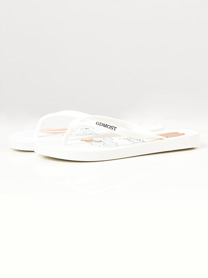 Limelight - Printed Flip Flops - White