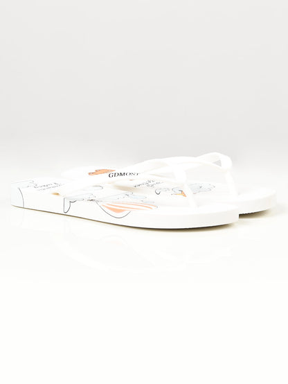 Limelight - Printed Flip Flops - White