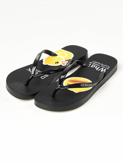 Limelight - Printed Flip Flops - Black