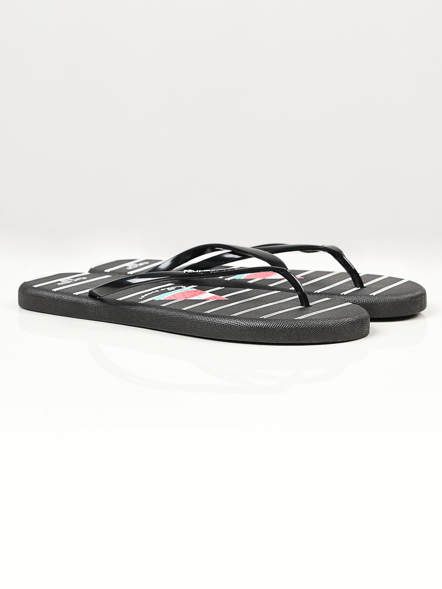 Limelight - Printed Flip Flops - Black