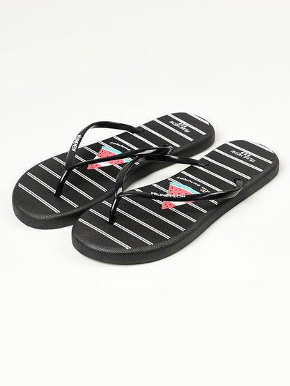 Limelight - Printed Flip Flops - Black