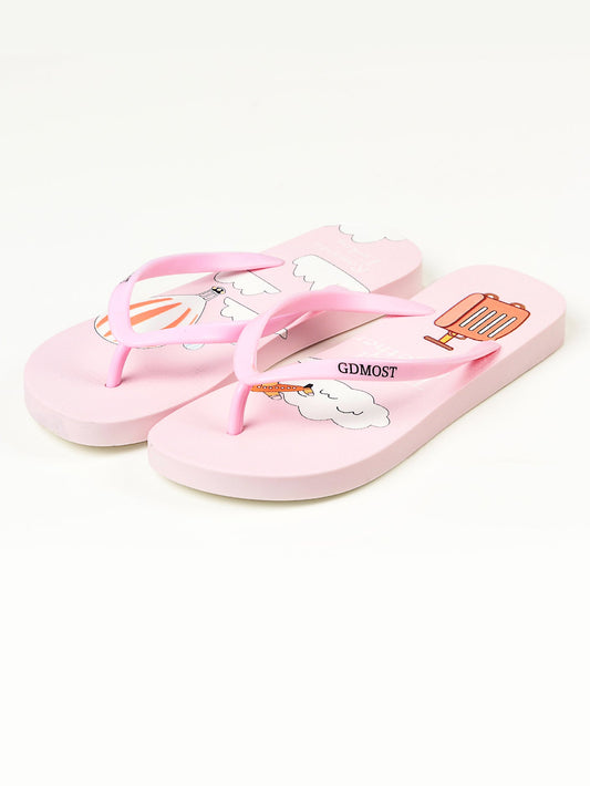 Limelight - Printed Flip Flops - Pink