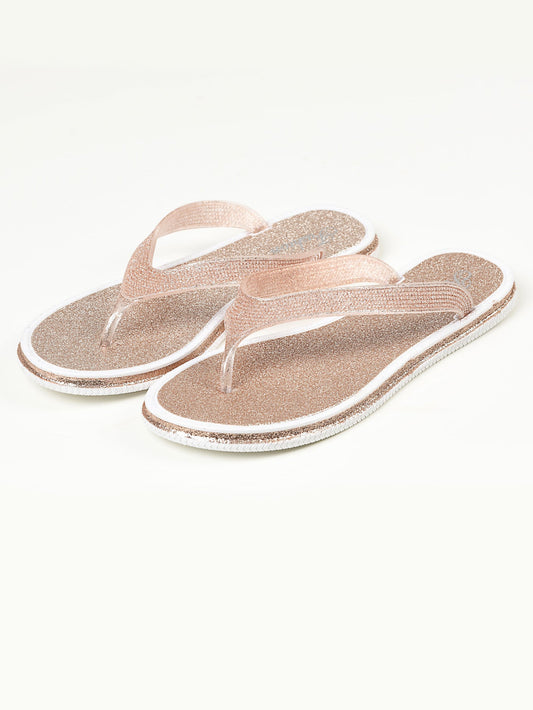 Limelight - Shimmery Flip Flops - Gold