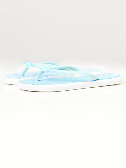 Limelight - Printed Bow Flip Flops - Blue