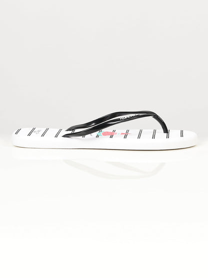 Limelight - Printed Flip Flops - White