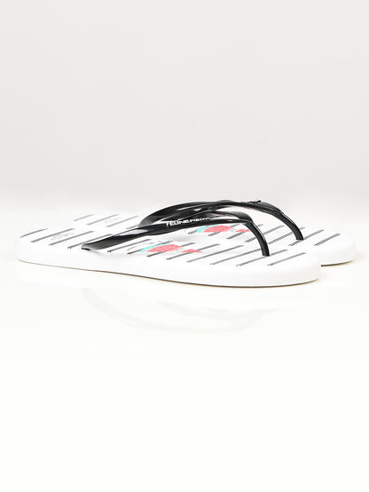 Limelight - Printed Flip Flops - White